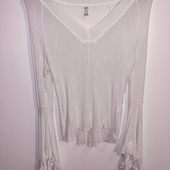Free People Ivory Bell Sleeve Shirt - Picture 2 of 4